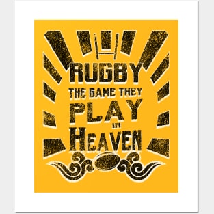 Rugby The Game Played In heaven -  Distressed Posters and Art